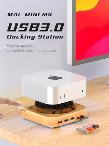 AODUKE - 木製 Mac Mini M4 Pro ダストドックスタンド macmini 2024